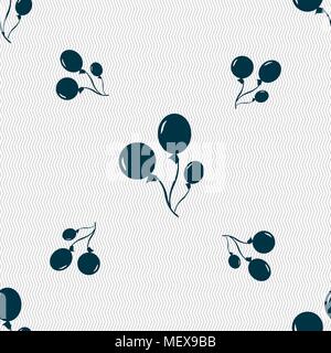 Balloons icon sign. Seamless pattern with geometric texture. Vector illustration Stock Vector