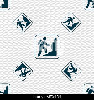 rock climbing sign. Seamless pattern with geometric texture. Vector illustration Stock Vector