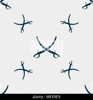 Crossed saber sign. Seamless pattern with geometric texture. Vector illustration Stock Vector