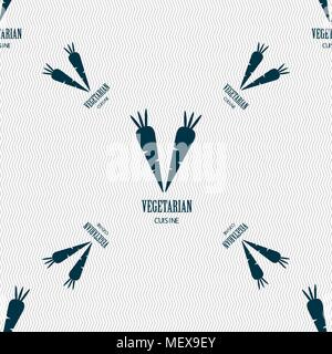 vegetarian cuisine sign. Seamless pattern with geometric texture. Vector illustration Stock Vector