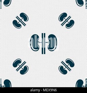 Kidneys sign. Seamless pattern with geometric texture. Vector illustration Stock Vector