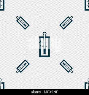 Thermometer sign. Seamless pattern with geometric texture. Vector illustration Stock Vector