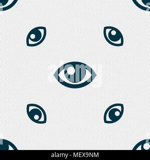 Eye sign. Seamless pattern with geometric texture. Vector illustration Stock Vector