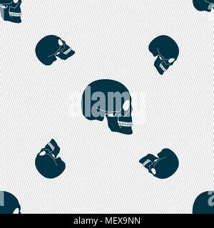 Skull sign. Seamless pattern with geometric texture. Vector illustration Stock Vector