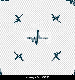 pulse sign. Seamless pattern with geometric texture. Vector illustration Stock Vector