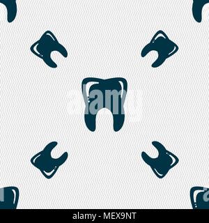 Tooth sign. Seamless pattern with geometric texture. Vector illustration Stock Vector