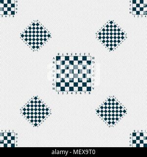Modern Chess board sign. Seamless pattern with geometric texture. Vector illustration Stock Vector