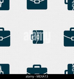 suitcase icon sign. Seamless pattern with geometric texture. Vector illustration Stock Vector