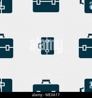 suitcase icon sign. Seamless pattern with geometric texture. Vector illustration Stock Vector