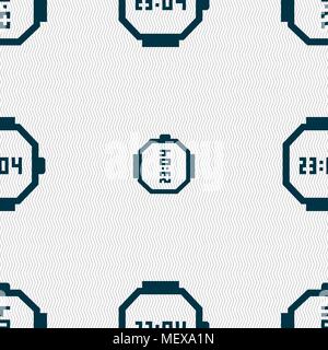wristwatch icon sign. Seamless pattern with geometric texture. Vector illustration Stock Vector