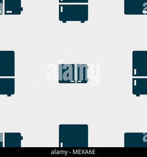 Refrigerator icon sign. Seamless pattern with geometric texture. Vector illustration Stock Vector