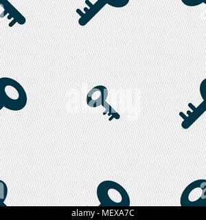 Key icon sign. Seamless pattern with geometric texture. Vector illustration Stock Vector