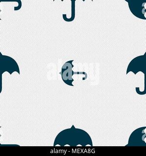 umbrella icon sign. Seamless pattern with geometric texture. Vector illustration Stock Vector