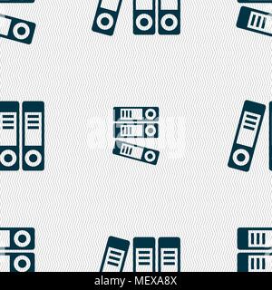 binders  icon sign. Seamless pattern with geometric texture. Vector illustration Stock Vector