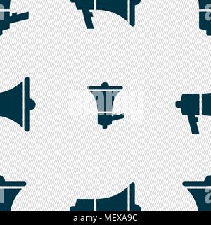 Gramophone web icon sign. Seamless pattern with geometric texture. Vector illustration Stock Vector