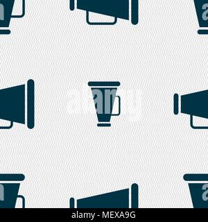 Gramophone web icon sign. Seamless pattern with geometric texture. Vector illustration Stock Vector