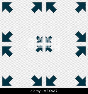 Exit full screen icon sign. Seamless pattern with geometric texture. Vector illustration Stock Vector
