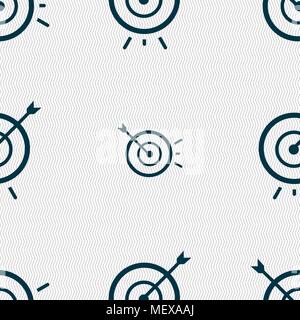 Target icon sign. Seamless pattern with geometric texture. Vector illustration Stock Vector
