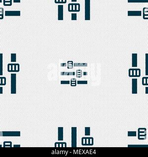 Equalizer icon sign. Seamless pattern with geometric texture. Vector illustration Stock Vector