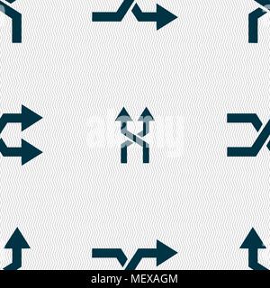 shuffle icon sign. Seamless pattern with geometric texture. Vector illustration Stock Vector