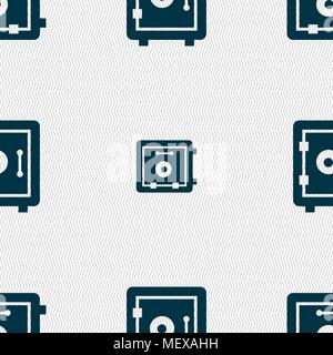 safe icon sign. Seamless pattern with geometric texture. Vector illustration Stock Vector