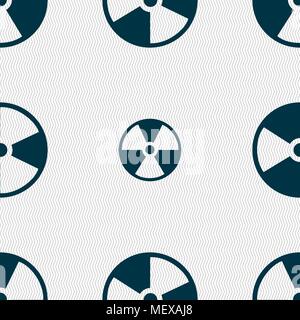 radioactive icon sign. Seamless pattern with geometric texture. Vector illustration Stock Vector