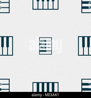 piano key icon sign. Seamless pattern with geometric texture. Vector illustration Stock Vector
