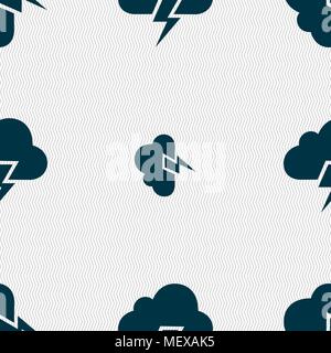 Heavy thunderstorm icon sign. Seamless pattern with geometric texture. Vector illustration Stock Vector
