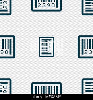 barcode icon sign. Seamless pattern with geometric texture. Vector illustration Stock Vector