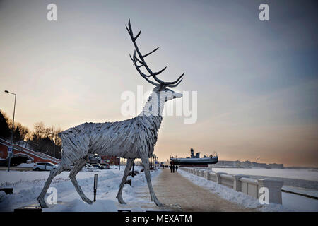 deer, statue, Nizhny Novgorod, Stock Photo
