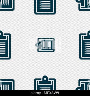 notebook icon sign. Seamless pattern with geometric texture. Vector illustration Stock Vector