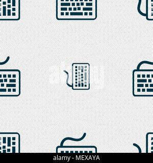 Keyboard icon sign. Seamless pattern with geometric texture. Vector illustration Stock Vector