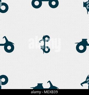 ATV icon sign. Seamless pattern with geometric texture. Vector illustration Stock Vector