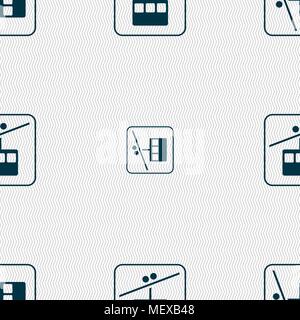 cable car line sign. Seamless pattern with geometric texture. Vector illustration Stock Vector