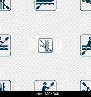 canoeing sign. Seamless pattern with geometric texture. Vector illustration Stock Vector