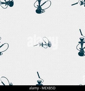 Hookah sign. Seamless pattern with geometric texture. Vector illustration Stock Vector