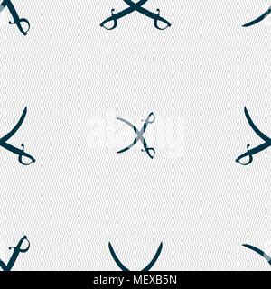 Crossed saber sign. Seamless pattern with geometric texture. Vector illustration Stock Vector