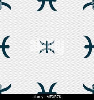 Pisces zodiac sign sign. Seamless pattern with geometric texture. Vector illustration Stock Vector