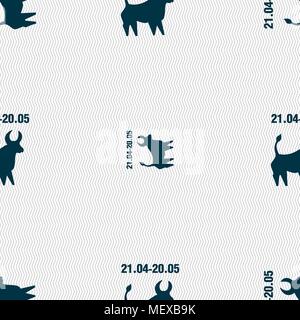 Taurus sign. Seamless pattern with geometric texture. Vector illustration Stock Vector