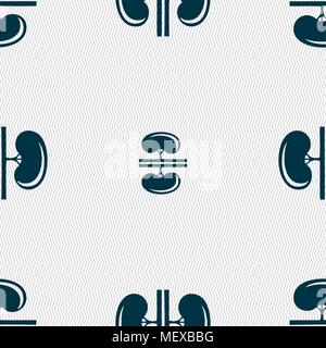 Kidneys sign. Seamless pattern with geometric texture. Vector illustration Stock Vector