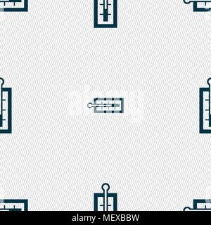 Thermometer sign. Seamless pattern with geometric texture. Vector illustration Stock Vector