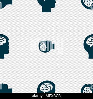 Brain sign. Seamless pattern with geometric texture. Vector illustration Stock Vector