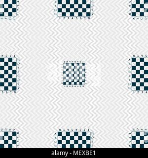 Modern Chess board sign. Seamless pattern with geometric texture. Vector illustration Stock Vector