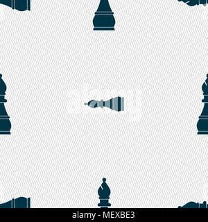 Chess bishop sign. Seamless pattern with geometric texture. Vector illustration Stock Vector