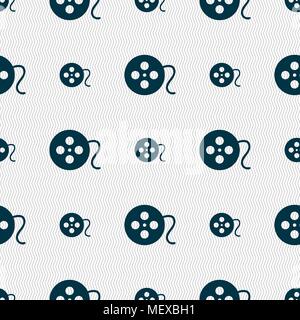 film icon sign. Seamless pattern with geometric texture. Vector illustration Stock Vector