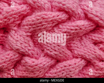 Pink wool detailed texture, background up close Stock Photo