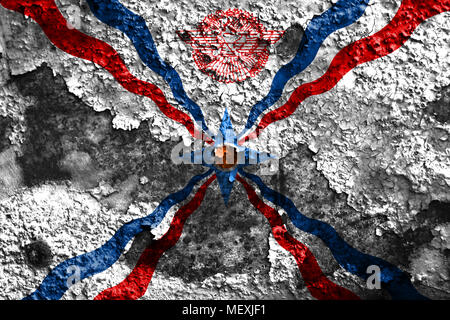 Assyria grunge flag, dependent territory flag Stock Photo