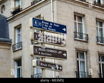 France, Paris, mast, road signs Stock Photo - Alamy