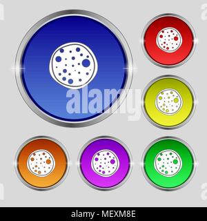 Pizza Icon. Set colourful buttons sign. Vector illustration Stock ...