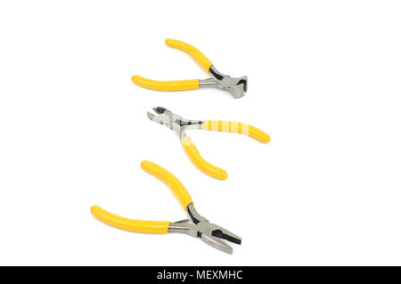 Diagonal-Cutting Pliers,End-Cutting Pliers ,Side-Cutting Pliers on the white background Stock Photo